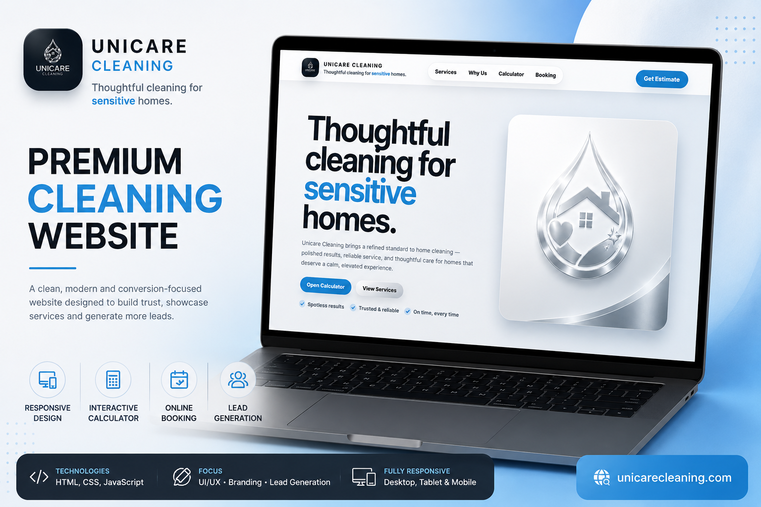 UniCare Cleaning website preview