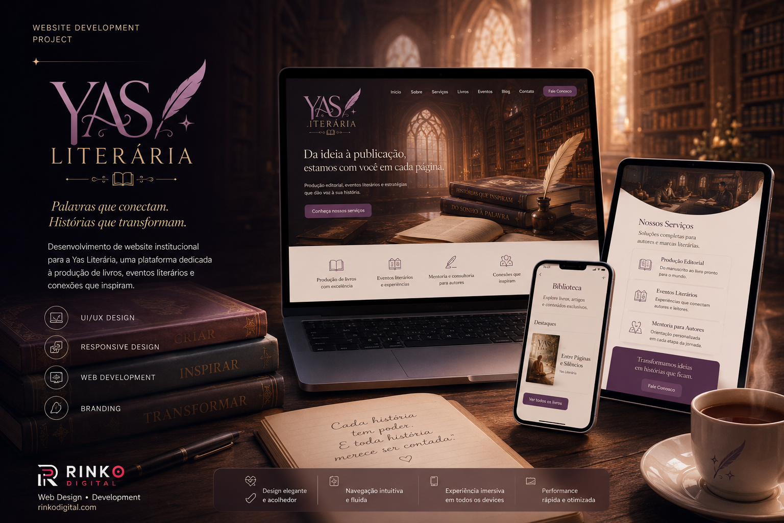 Yas Literária website preview